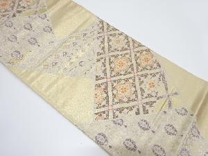 切りばめ風　花更紗に古典柄織り出し袋帯